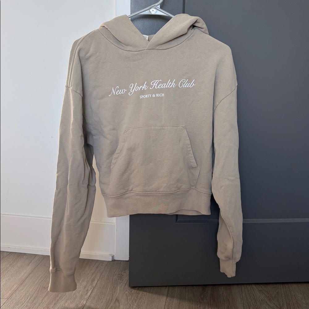 Sporty & Rich Beige cropped Hoodie size S